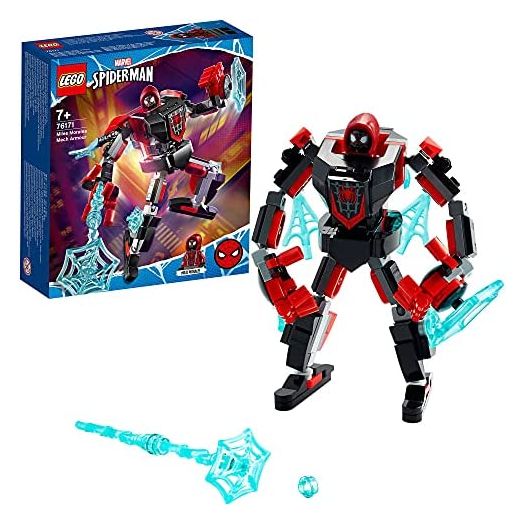 LEGO 76171 Spider-Man Miles Morales Mech Armour Set, Action Figure Toy for 7+ Boys and Girls, Marvel Super Heroes Playset