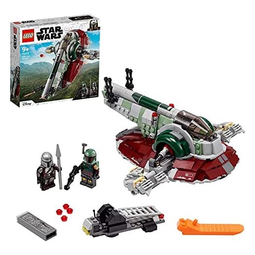 LEGO 75312 Star Wars Boba Fett’s Starship Building Toy for Kids Age 9 Plus, Mandalorian Model Set with 2 Minifigures