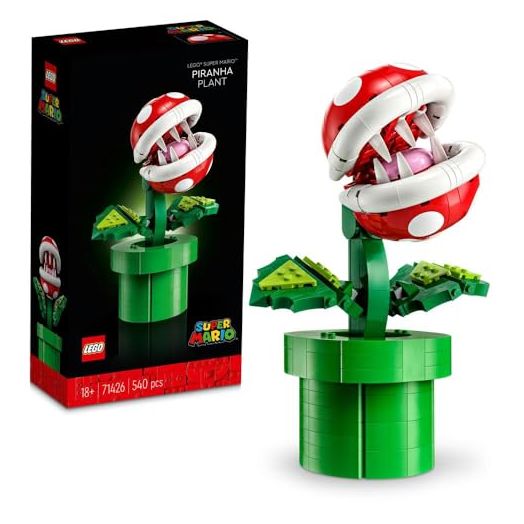 LEGO Super Mario 71426 Piranha Plant Articulated Figure with Tube and 2 Pieces, Adult Model, Gift Idea