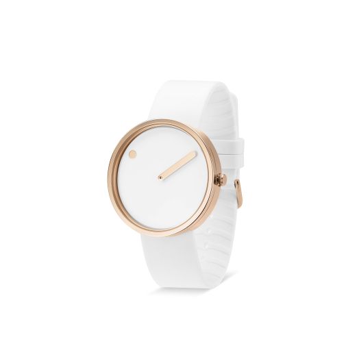 PICTO® 40 mm/White dial/White Silicone Strap Watch