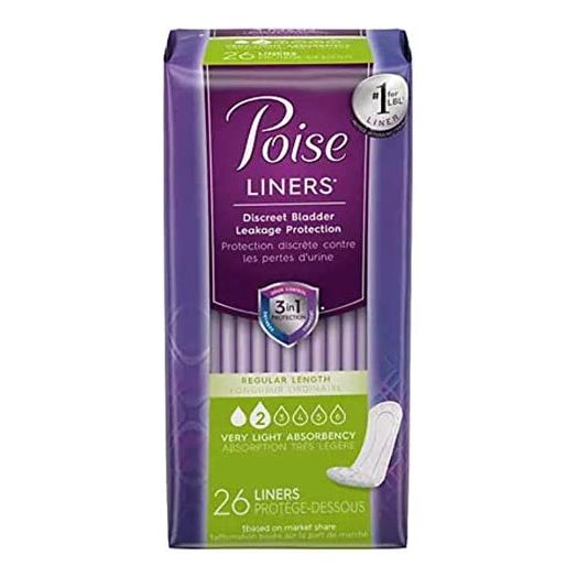 Poise Pantiliners, 26 Count