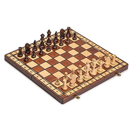 Wegiel Handmade Jowisz Tournament Chess Set, Wooden 16 Inch Folding Board