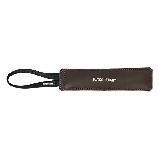 Dingo Gear Dog Bite Tug Handmade of Brown Grain Leather Strong, Chocolate, 0.16 kg