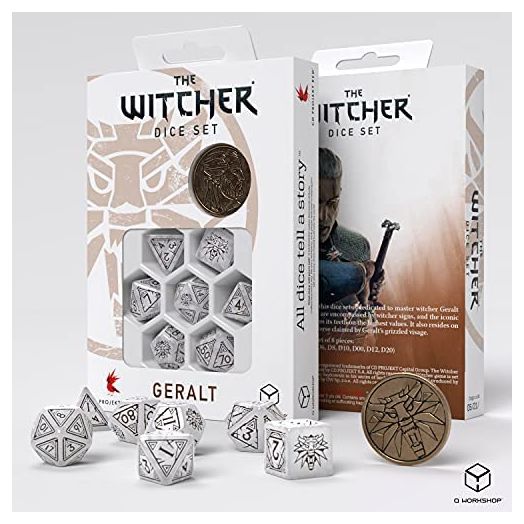 Q-Workshop Witcher Dice Set. Geralt, Q-Workshop White Wolf