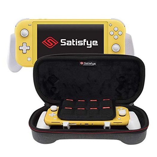 Satisfye - ZenGrip Go Slim Bundle (Lite), Gray - Accessories Compatible with Nintendo Switch Lite - Bundle includes: Grip Lite, Slim Case. BONUS: 2 Thumbsticks