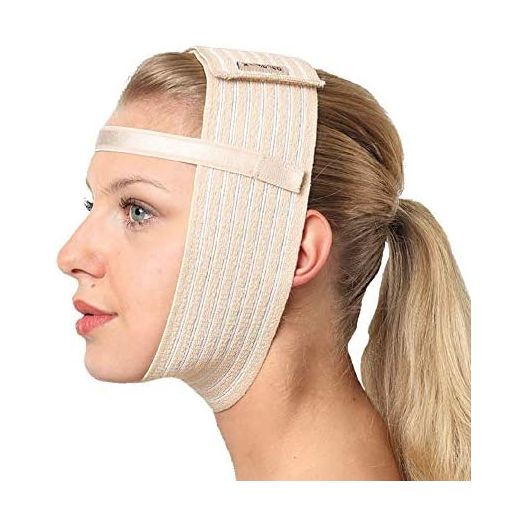 Post Surgical Chin Strap Bandage for Women - Neck and Chin Compression Garment Wrap - Face Slimmer, Jowl Tightening, Chin Lifting Medical Anti Aging Mask