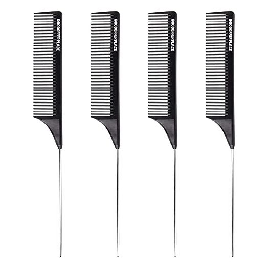 Goodofferplace 4 Rattail comb Pintail comb Parting combs Teasing combs hair styling combs for women