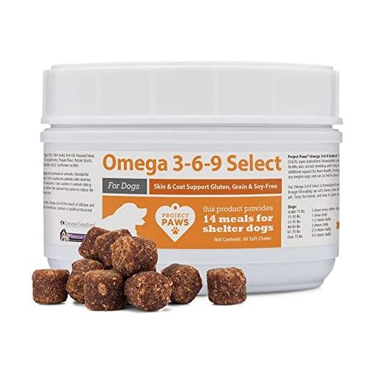 Project Paws Omega 3-6-9 Select Fish Oil for Dogs - Krill Oil Skin and Coat Supplement