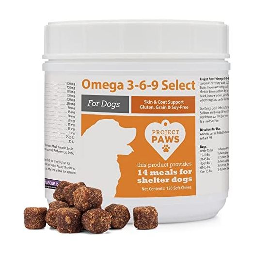 Project Paws Omega 3-6-9 Select Fish Oil for Dogs - Krill Oil Skin and Coat Supplement