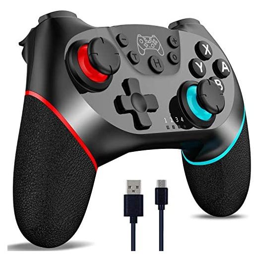 [2022 New Version] CuleedTec Wireless Switch Controller, Switch Pro Controller Compatible with Switch/Switch Lite, with Gyro and Gravity Sensor, Dual Shock and Turbo Function with Charging Cable