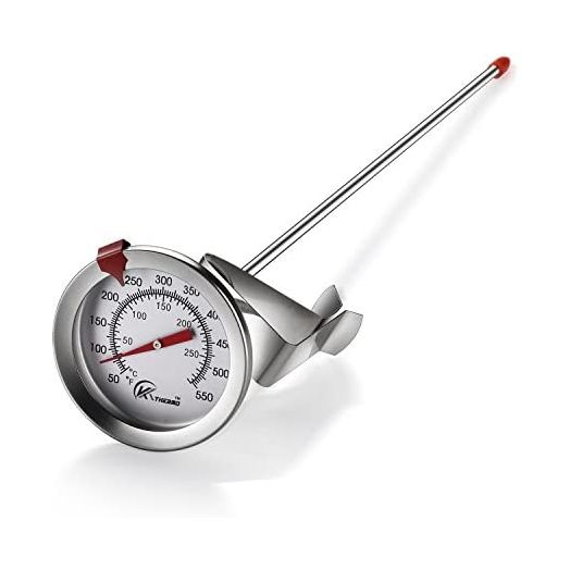 KT THERMO Candy/Deep Fry Thermometer with Instant Read,Dial Thermometer,12" Stainless Steel Stem Meat Cooking Thermometer,Best for Turkey,BBQ,Grill