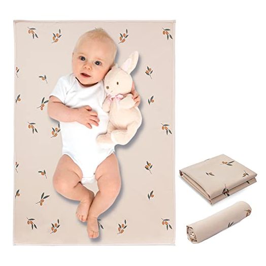 Vegan Leather Baby Changing Mat - Wipeable Portable Changing Pad, Foldable Travel Changing Mat for Baby, Newborns Toddlers Shower Gifts (Branch,20"*28")