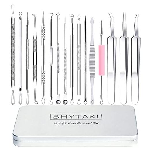 Blackhead Remover Tools, 2022 Latest 16 PCS Pimple Popper Tool Kit, Acne Blackhead Tools for Blemish