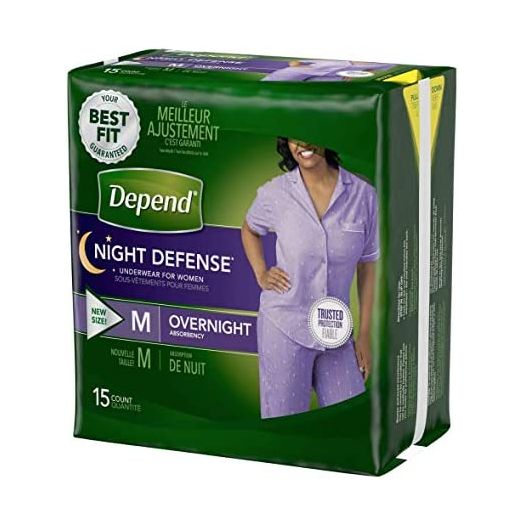 Medium Overnight Depends Women - Night Defense Incontinence Underwear, Purple