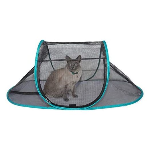 Nala and Company - The Cat House Outdoor Pet Enclosure for Indoor Cats - 43" x 23" x 18" - Portable, View, Pop Up Lounger Tent for Deck, Patio, Porch, Yard, Balcony & RV Travel - with Storage Pouch