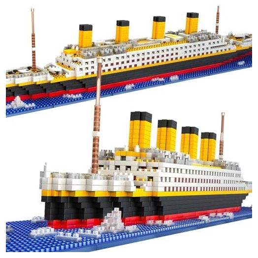 Titanic Micro Mini Building Blocks Set, 1860Pcs Ship Model Building Bricks, 3D Puzzle Sets DIY Educational Toys Gift for Adults and Kids
