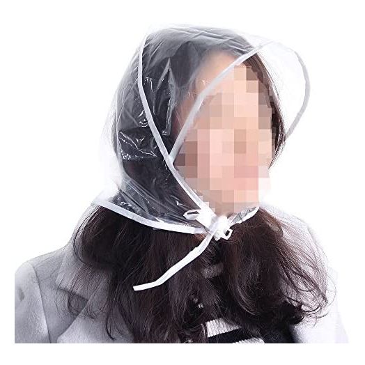 SelfTek 2 Pcs Rain Bonnet with Visor Clear Plastic Rain Hats, Waterproof Rain Scarf Protect Hairstyle