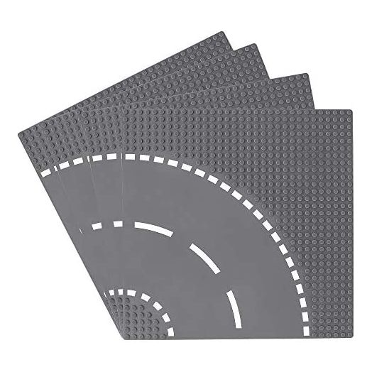 Feleph Classic Road Base Plates, City Street Curve Road Building Kit, 10 x 10 Inches