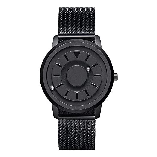 EUTOUR Mens Watches Stainless Steel Magnetic Watch Watch Business Casual Fashion Wrist Watches Stainless Steel Mesh Strap/Leather Strap Black Watches Men 40mm
