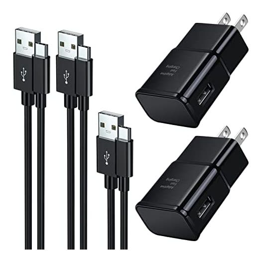 2 Pack Adaptive Fast Charger, 2x6.6FT+1.5FT Cord Cable with USB Type C Charger Fast Charging Wall Charger Block Compatible with Samsung Galaxy S21/S20/S10/S10e/S10 Plus/S9/S9 Plus/Note 10/Note 9/Note8