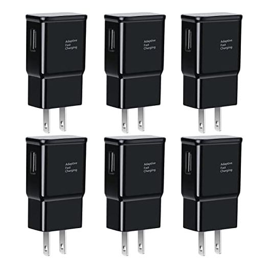 6-Pack Type C Charger Fast Charging Block, Android Phone Rapid USB Wall Charger Compatible with Samsung Galaxy S21/S20/S10/S10e/S10 Plus/S9/S9 Plus/S8/S8 Plus/S7/S6/Note 10/Note 9/Note 8,LG,HTC(Black)