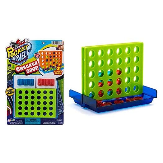 JARU. Checker Drop Connect Travel Mini Portable Pocket Board Games (Pack of 1)