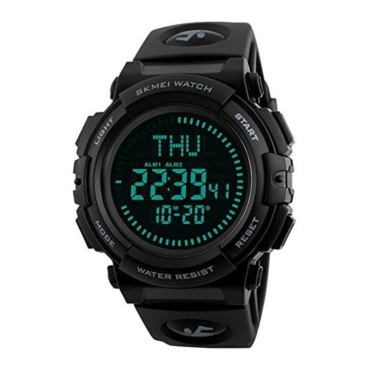 Men’s Military Sports Digital Watch with Survival Compass 50M Waterproof Countdown 3 Alarm Stopwatch