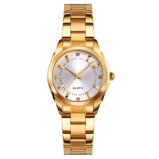 FANMIS Womens Fashion Casual Analog Quartz Ladies Business Dress Waterproof Stainless Steel Watches (Gold)