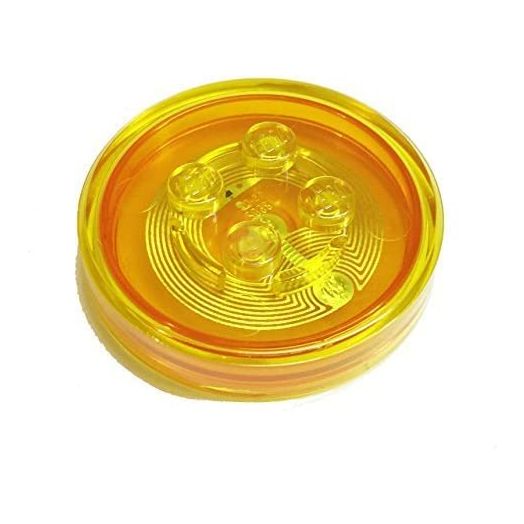 Lego Parts: Dimensions Toy Tag 4 x 4 x 2/3 with 4 Studs (Waves 6-10 Generic Trans. Yellow for Gadgets)