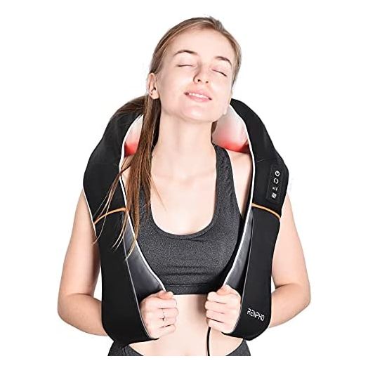 RENPHO Shiatsu Neck and Shoulder Back Massager with Heat, Electric Deep Tissue 3D Kneading Massage Pillow for Relief on Waist, Leg, Calf, Foot, Arm, Belly, Full Body, Muscles