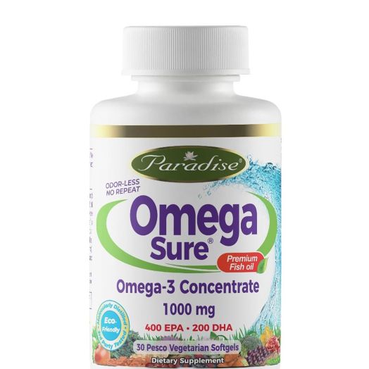 Paradise Herbs Omega Sure Fish Oil - 30 Pesco Vegetarian Softgels