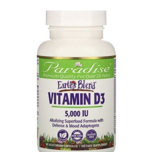 Paradise Herbs Earth's Blend Vitamin D3 5,000 IU - 90 Vegetarian Capsules