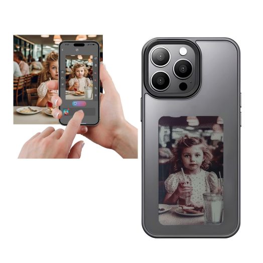 DIY E-Ink Phone Case for iphone13 PRO  Operation Smart Photo Rear Projection Customiza Phone Case Instantly Display Photos On The Ink Screen Back Cover Personalize Your Phone case