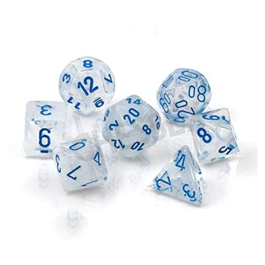 Chessex Polyhedral 7-Die Set, Borealis Icicle-Light Blue with Luminary 27581 (CHX27581)