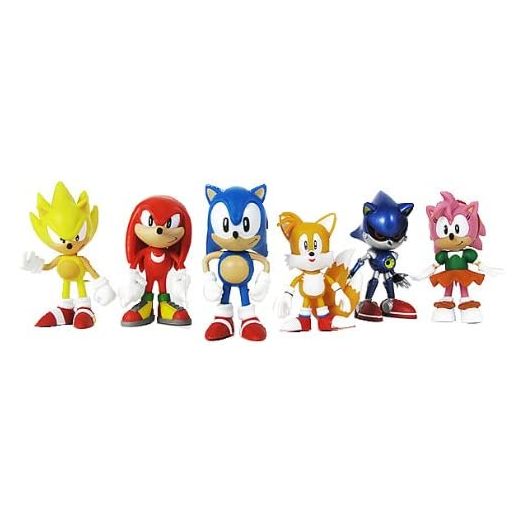 Sonic Multi Pack 2" Action Figure (6 Classic Figures - Knuckles,, Super, Amy, Metal and Tails) TRU Exclusive