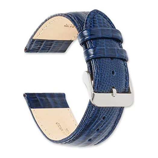 deBeer Teju Lizard Grain Watch Strap - Navy 20mm Watch Band