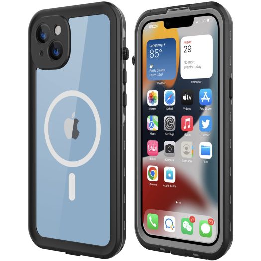for iPhone 14 Waterproof Case,Dustproof Shockproof with Camera Lens Protector and Built-in Screen Protector, Underwater Full Sealed Cover Protective for iPhone 14, 6.1 inch Black
