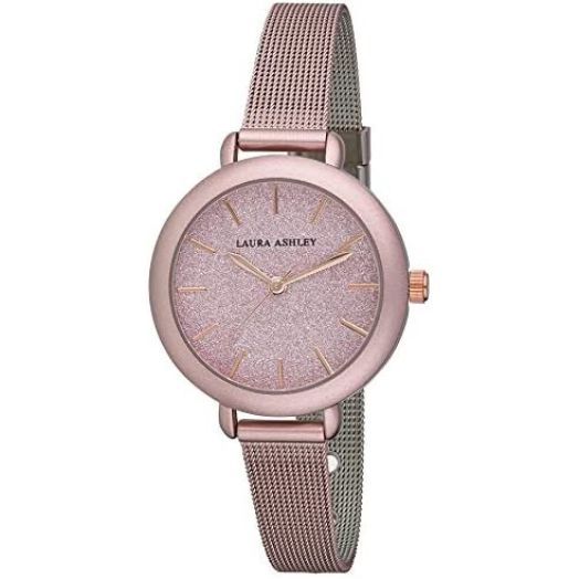 Laura Ashley Women's Glitz Sparkle Dial Spray Mesh Band Watch (LA31069)