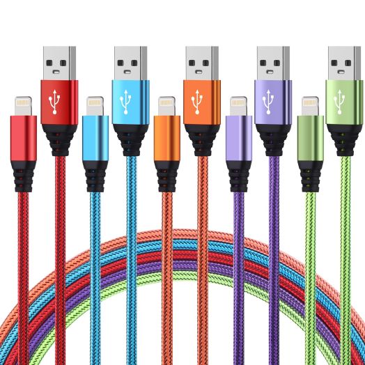 iPhone Charger 5Pack 10FT Lightning Cable Nylon Braided USB Cables Fast Charging Apple MFi Certified Compatible with iPhone 14/13 mini/14/13/12/11 Pro MAX/XR/XS/8/7/Plus/6S/SE/iPad