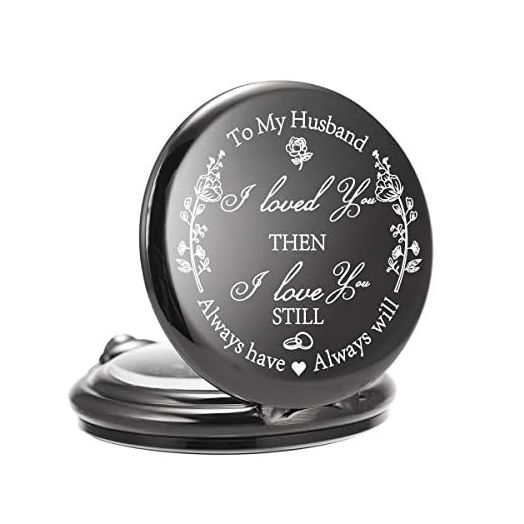 Pocket Watch to Husband Boyfriend, Pocket Watch with Chain, Men Pocket Watch, Gift for Husband - Vintage Fob Watches for Men Husband Gift for Men