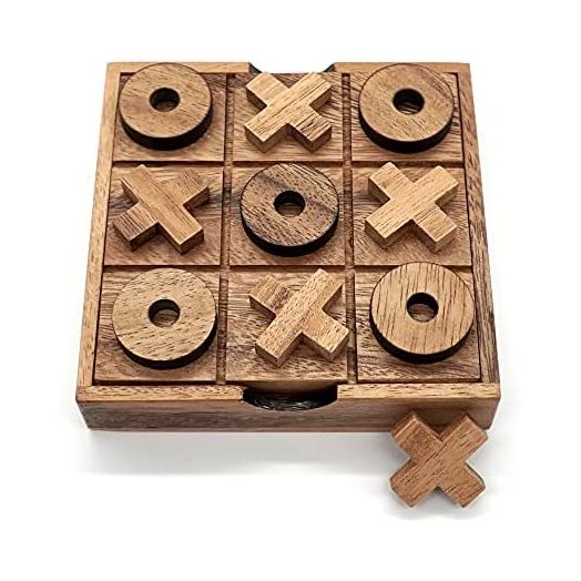BSIRI Tic Tac Toe Wooden Board Game Table Toy Decor