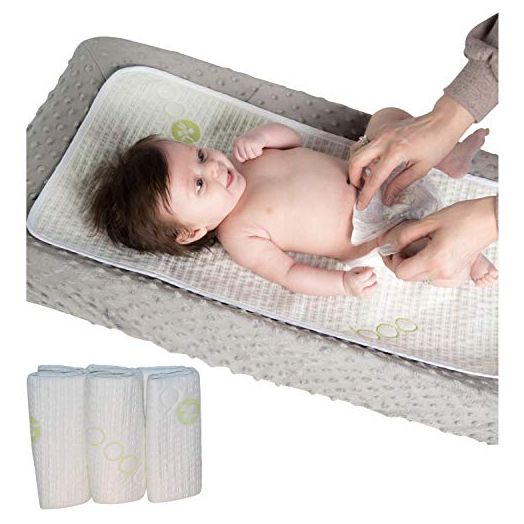 Waterproof Baby Changing Table Pads 3 Pack - Extra Soft Bamboo Baby Diaper Changing Liners - Leak-Proof - Stain Protective Cover for a Changing Dresser- Absorbent and Extra Large