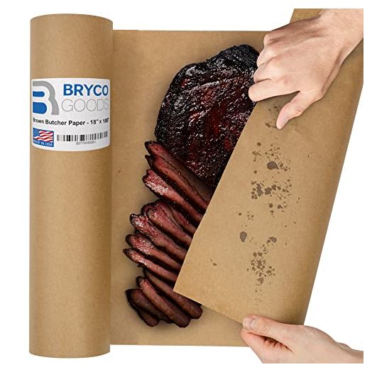 Brown Kraft Butcher Paper Roll - 18 Inch x 100 Feet Brown Paper Roll for Wrapping and Smoking Meat, BBQ Paper for the Perfect Brisket Crust - Durable, Unbleached and Unwaxed Food Grade Grilling Paper