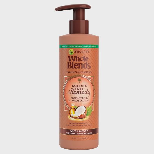 Garnier Whole Blends Sulfate Free Remedy Frizz Control Daily Shampoo with Coconut Oil, 12 fl oz