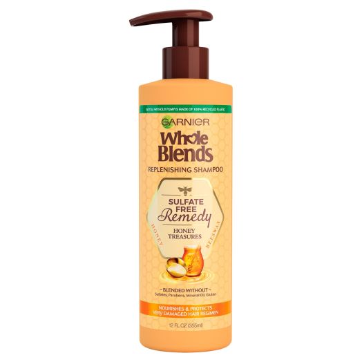Garnier Whole Blends Sulfate Free Remedy Replenishing Shampoo with Honey for Very Damaged Hair, 12 fl oz