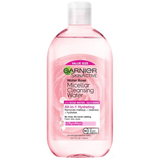 Garnier SkinActive Micellar Water Rose Cleansing Water, Hydrating, 23.7 fl. oz.