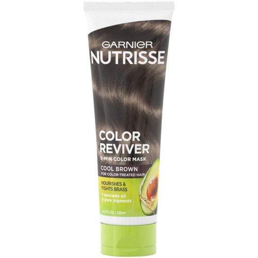 Garnier Nutrisse Color Reviver 5 Minute Nourishing Color Hair Mask, Cool Brown, 4.2 fl. oz.