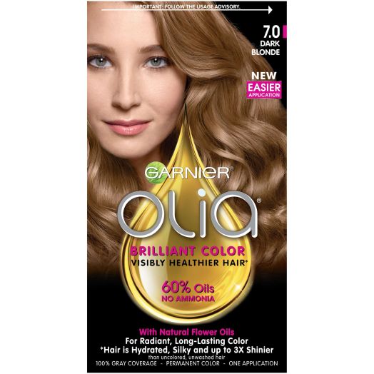 Garnier Olia Oil Powered Permanent Hair Color, 7.0 Dark Blonde, 1 Kit