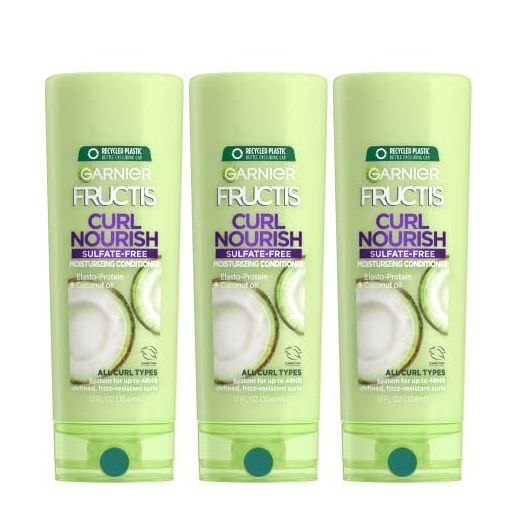 Garnier Hair Care Fructis Triple Nutrition Curl Nourish Conditioner, 12 Fluid Ounce (Packaging May Vary), 3 Count