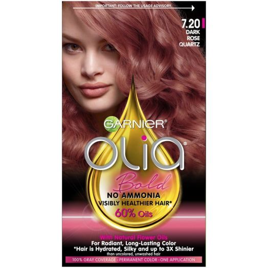 Garnier Olia Oil Powered Permanent Hair Color, 7.20 Dark Rose Quartz, 1 Kit | Garnier